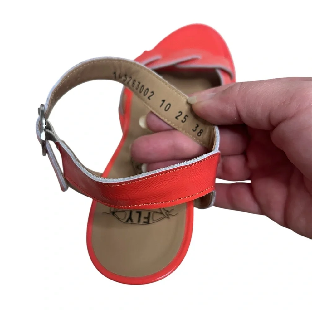 Fly London Moji Ankle Strap Sandals in scarlet leather size 38 - Picture 6 of 7